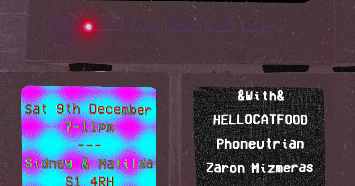 VHS Head, hellocatfood + support → Our Favourite Places Sheffield